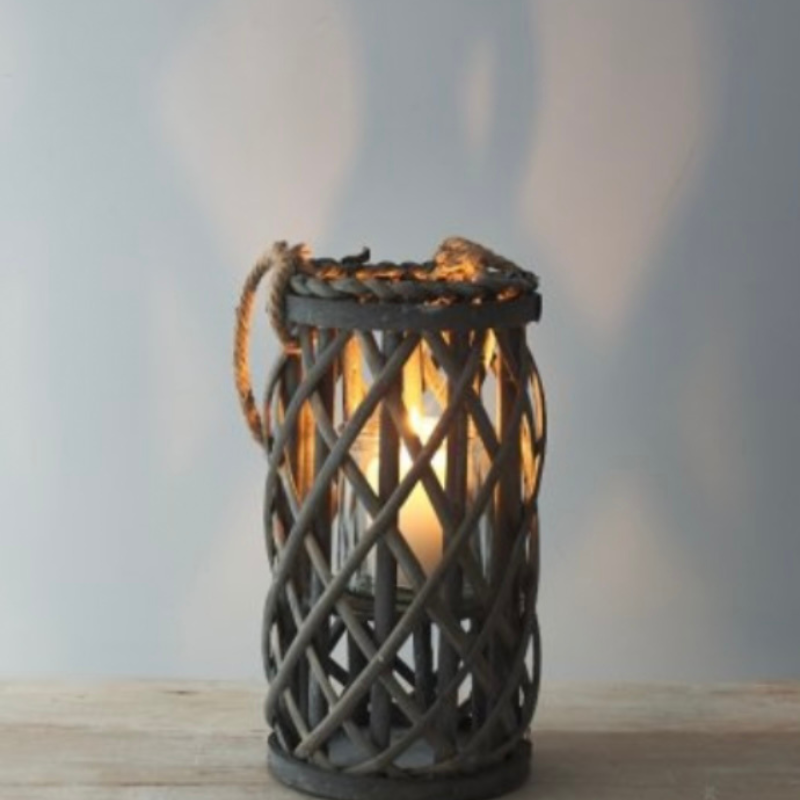 Grey Woven Lantern