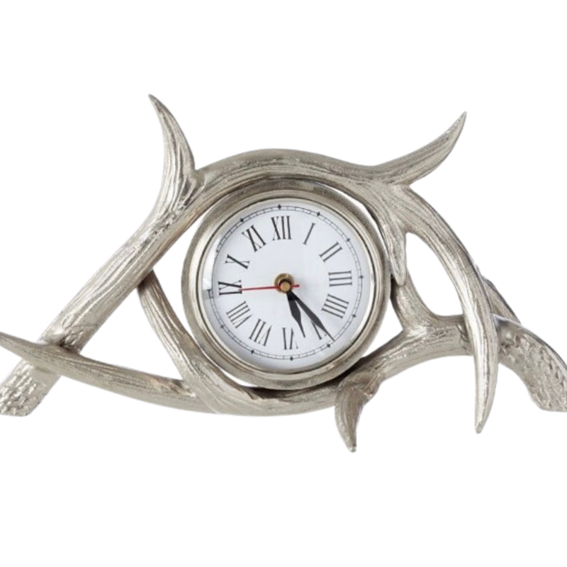 Silver Antler Clock