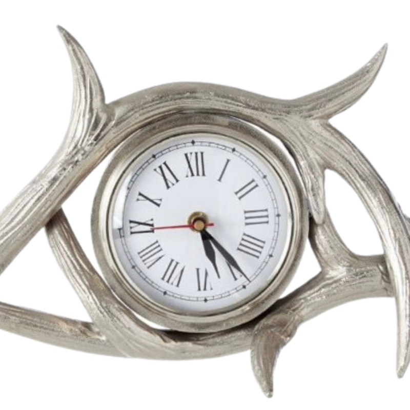 Silver Antler Clock