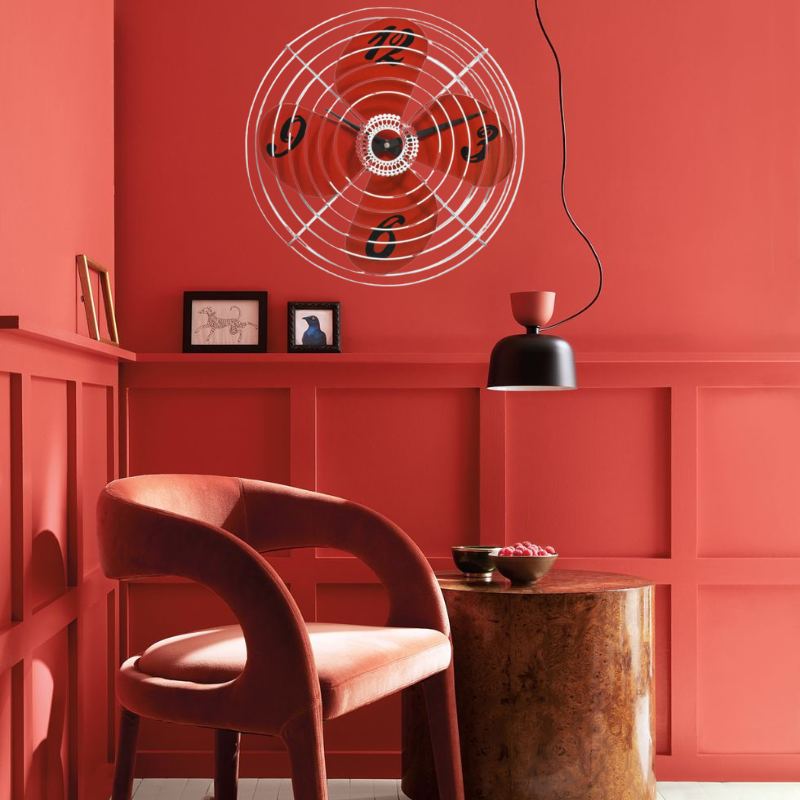 Premier Retro Red Fan Clock