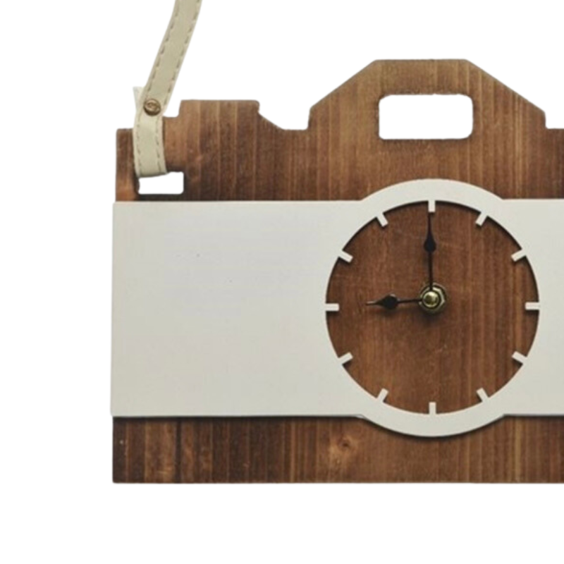 Wooden Camera Wall Clock