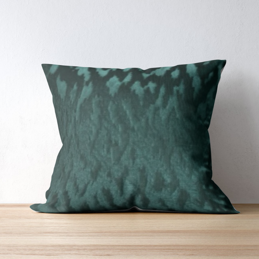 Dark Green Patterned Cushion