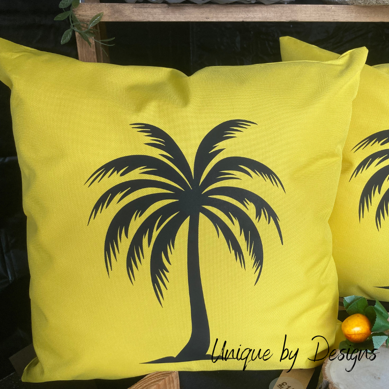 Outdoor Palm Cushion (Yellow) (45x45)