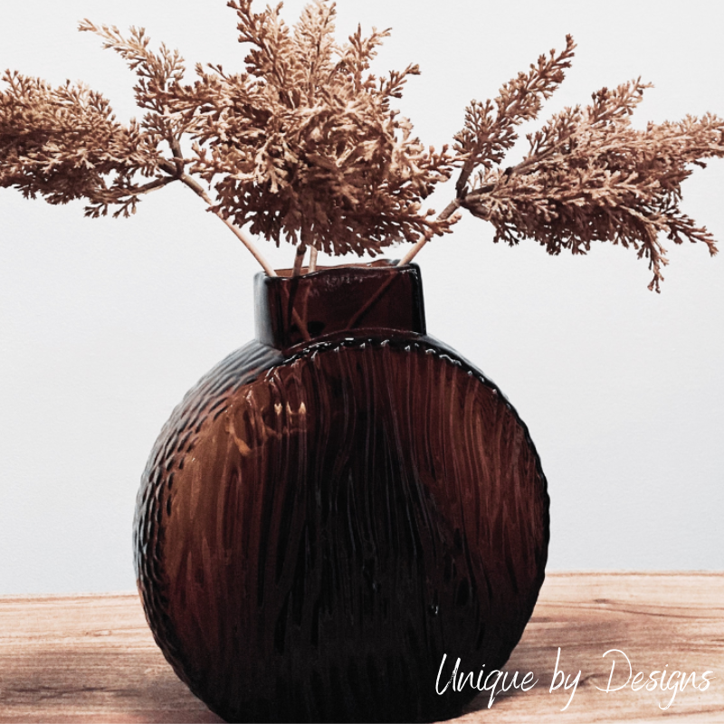 Chunky Brown Glass Vase