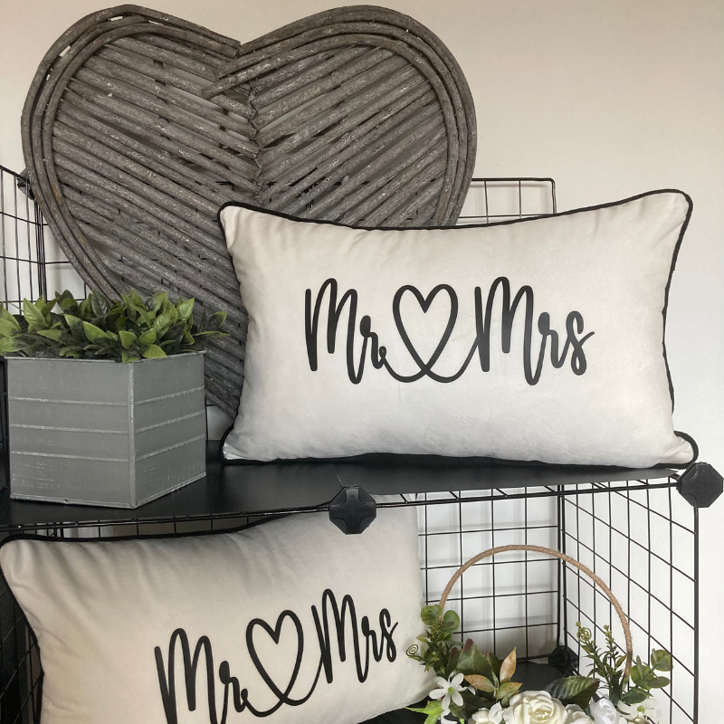 'Mr & Mrs' Wedding Cushion (30x50) (CAN BE PERSONALISED IF REQUIRED)