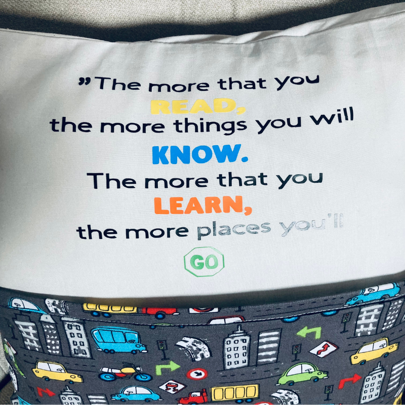 'Read, Know, Learn & Go' Children's Book Pillow (40x40)