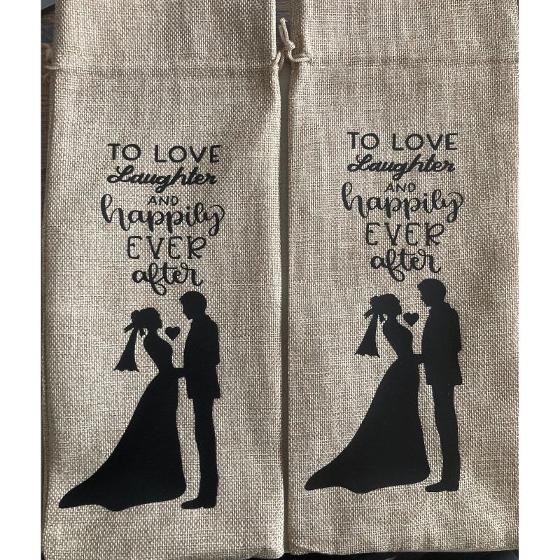 Wedding Jute Bottle Gift Bag