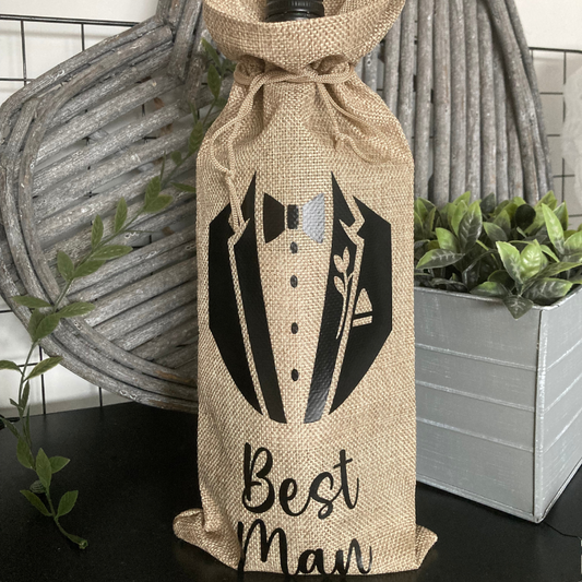 Best Man Bottle Gift Bag