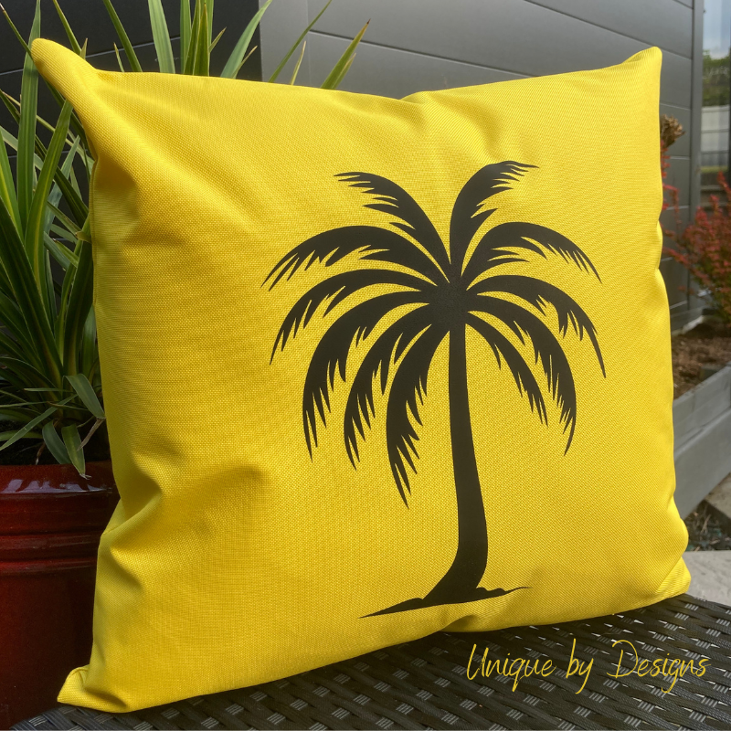 Outdoor Palm Cushion (Yellow) (45x45)