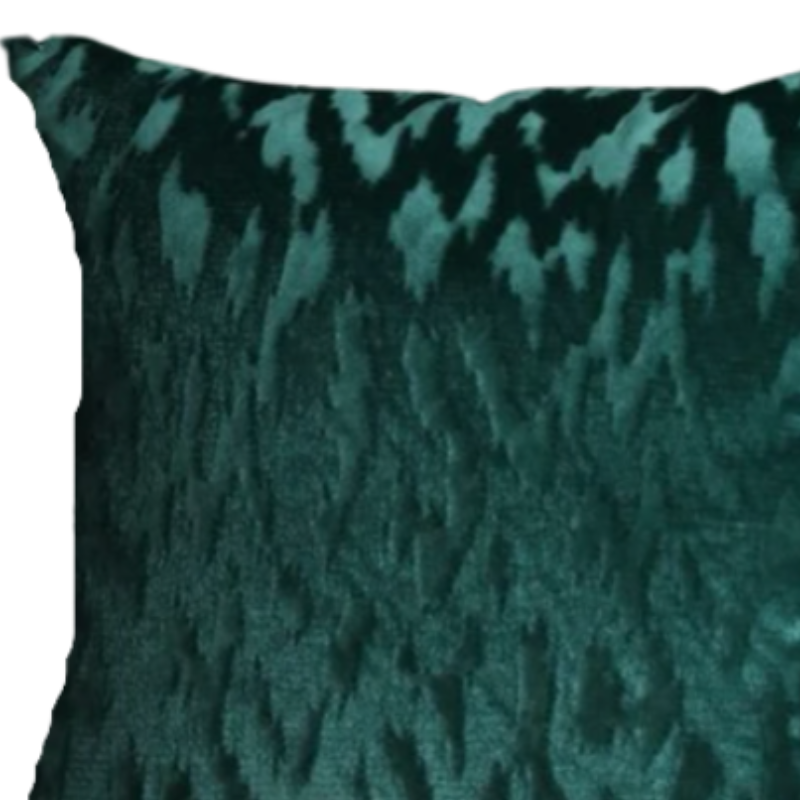 Dark Green Patterned Cushion