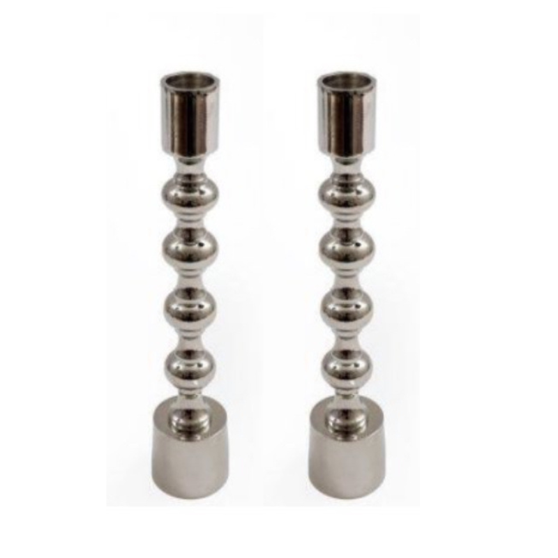 Metallic Silver Candlesticks