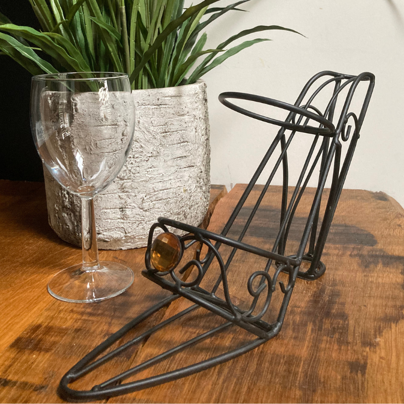 Cast Iron Shoe Wine Bottle Holder