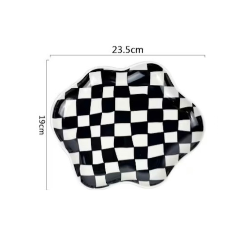 Black Chequerboard Decorative Plate