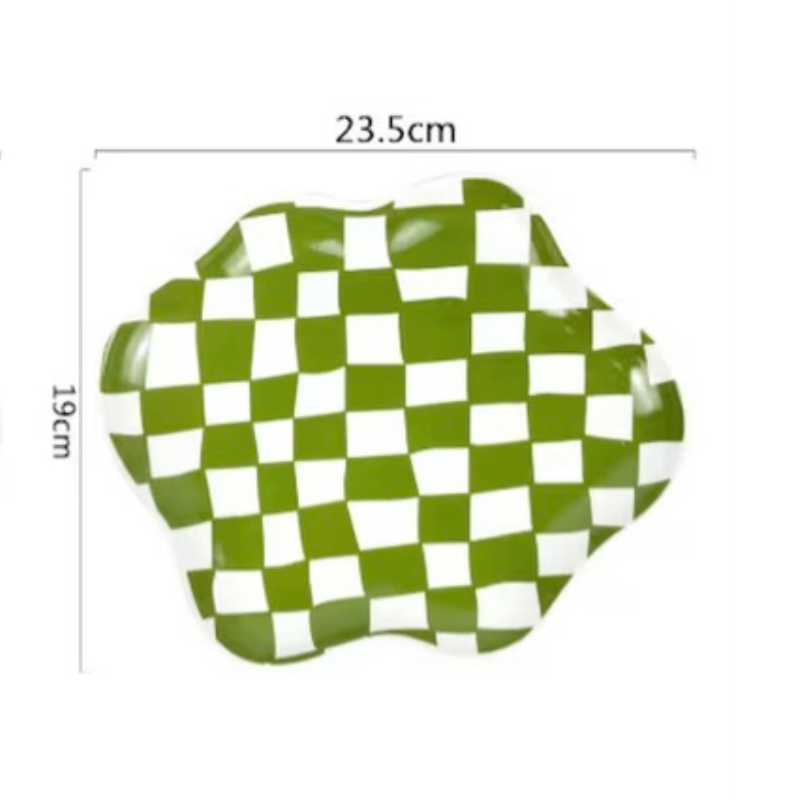 Green Chequerboard Decorative Plate