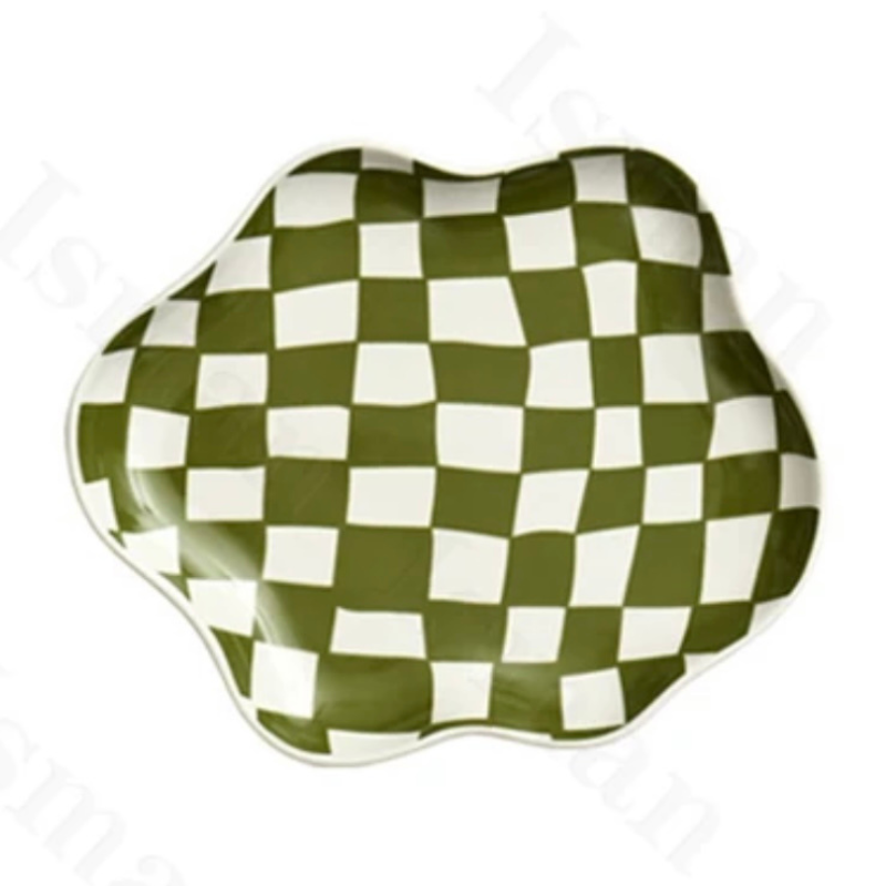 Green Chequerboard Decorative Plate