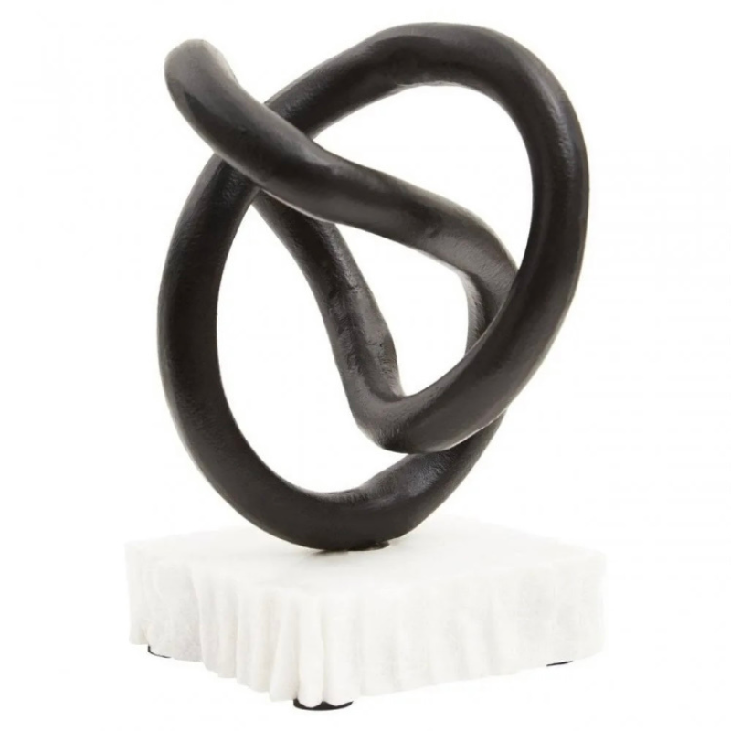 Fifty Five South Mirano Matt Black Knot Sculpture