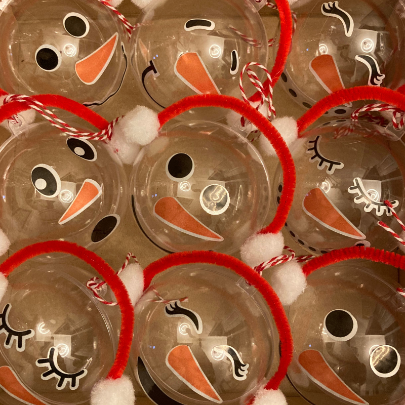 Small Fillable Snowman Ball