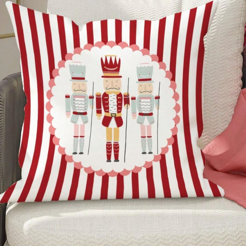 Red striped Trio Nutcracker Cushion