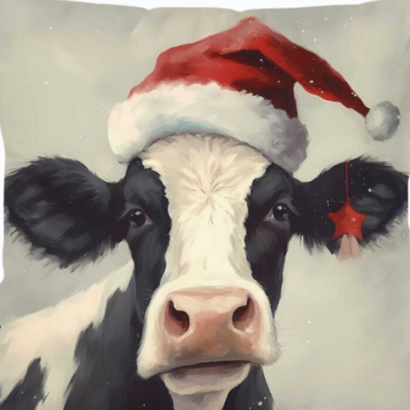 Festive Cow Cushion