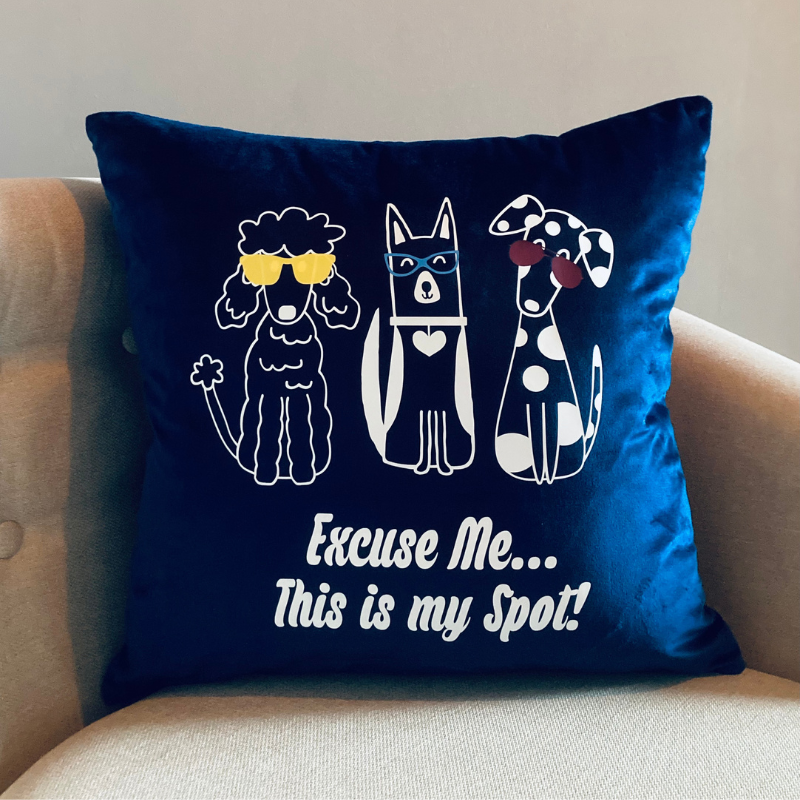 Excuse me... This is my Spot! Dog Cushion  (45x45) Pink