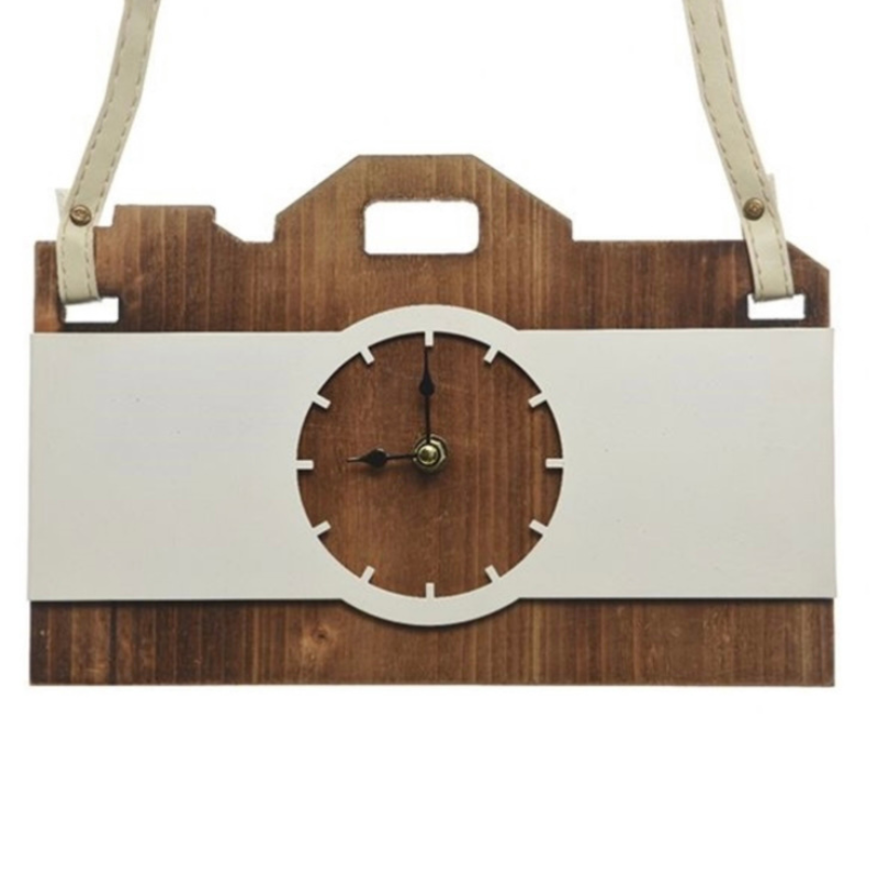 Wooden Camera Wall Clock