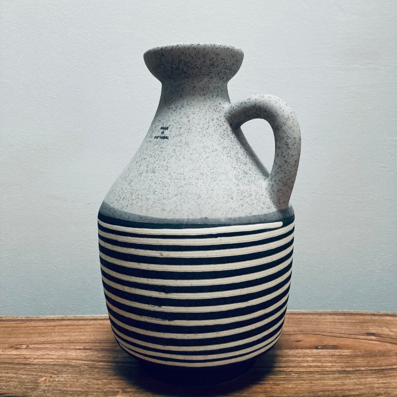 Striped Earthenware Jug Vase