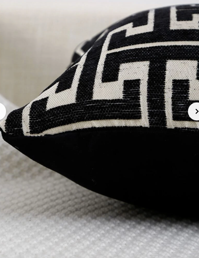 Geometric Black & Silver Cushion