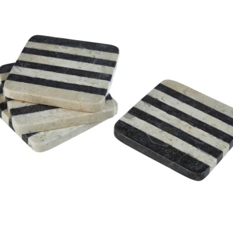 Sura Set of 4 Marble Stripe Coasters