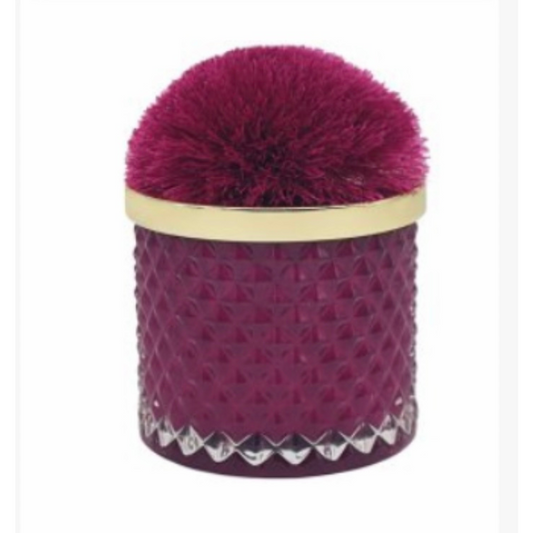 Luxury Dark Pink Pom Pom Candle