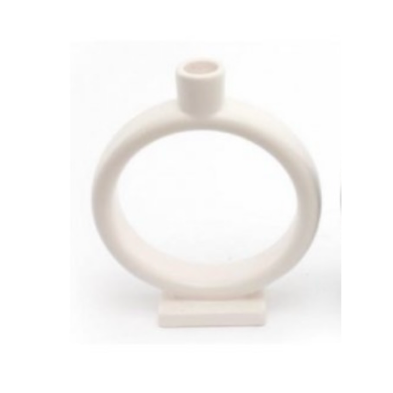 Small White Sculptured Candle Holder