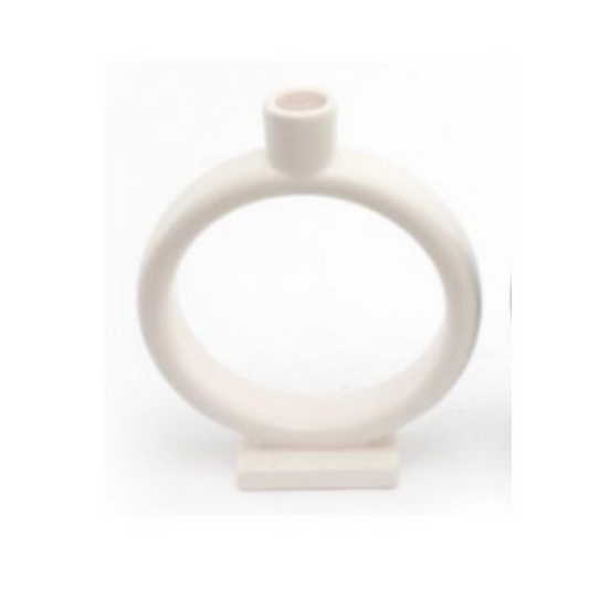 Small White Sculptured Candle Holder