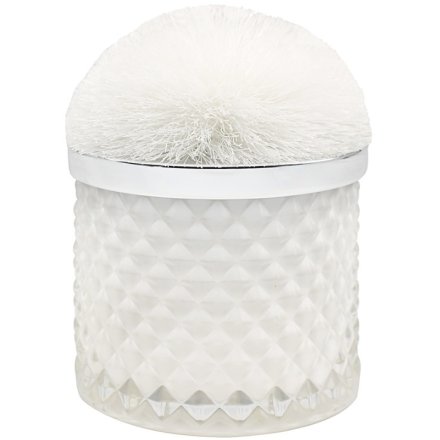 White Pom Pom Candle